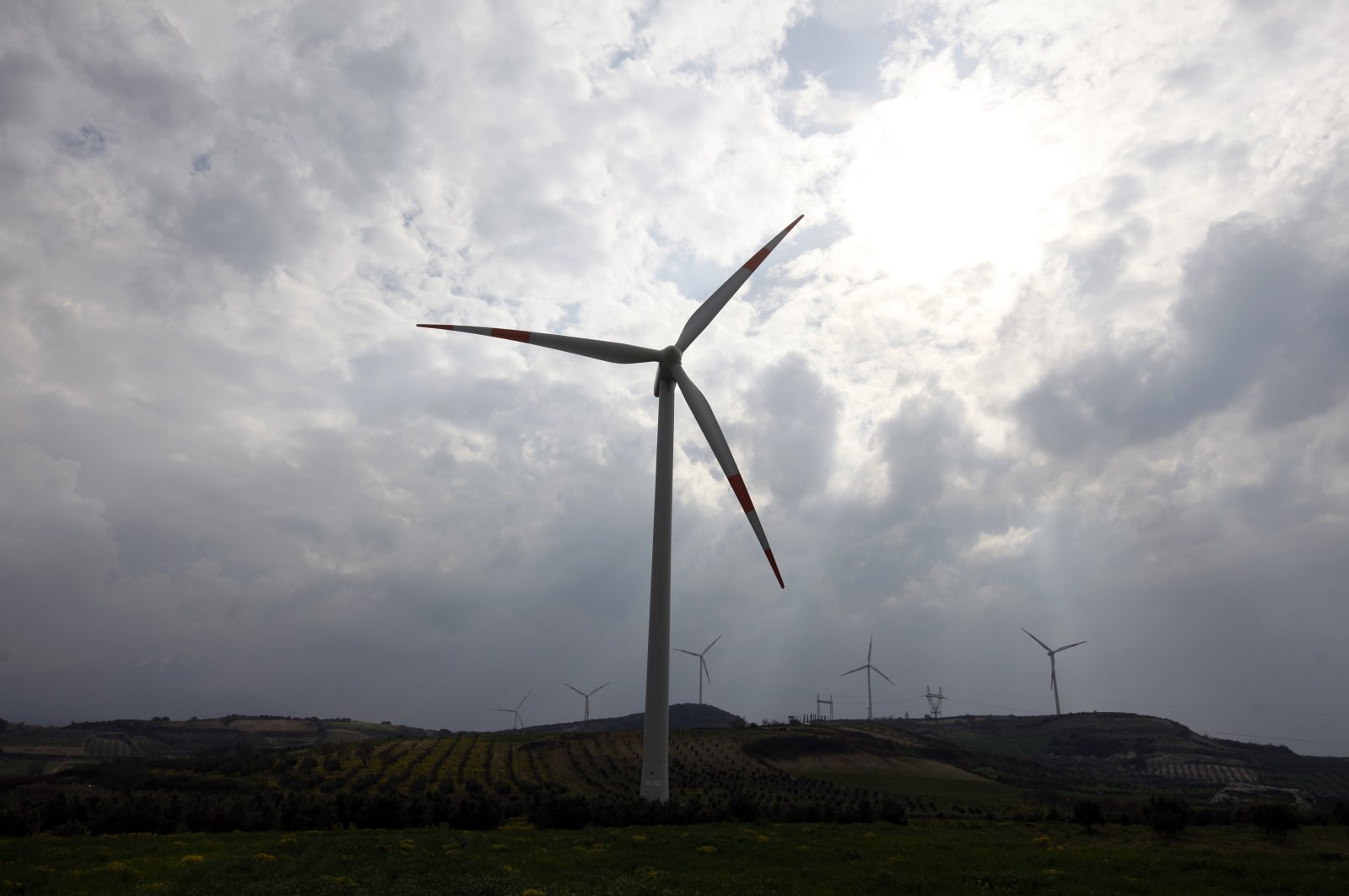 Wind turbines are seen in the Samandağ district of Hatay in southern Turkey. (Reuters Photo) 