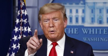 U.S. President Donald Trump speaks about the coronavirus in the James Brady Briefing Room of the White House, Washington, D.C., U.S., March 26, 2020. (AP Photo)