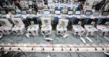 Turkish ventilators are seen in production at an Arçelik factory in Çerkezköy district, Tekirdağ province, Turkey, April 12, 2020. (AA Photo)