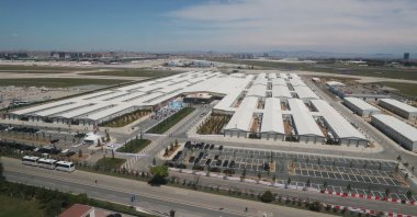 An aerial view of Murat Dilmener Emergency Hospital in the Yeşiköy district of Istanbul, Turkey, May 31, 2020. (İHA Photo)