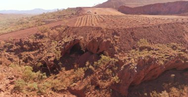 Juukan Gorge in Western Australia, one of the earliest known sites occupied by Aboriginals in Australia, is seen in a handout photo taken May 15, 2020, released by the PKKP Aboriginal Corporation. (Photo by PKKP Aboriginal Corporation / AFP)
