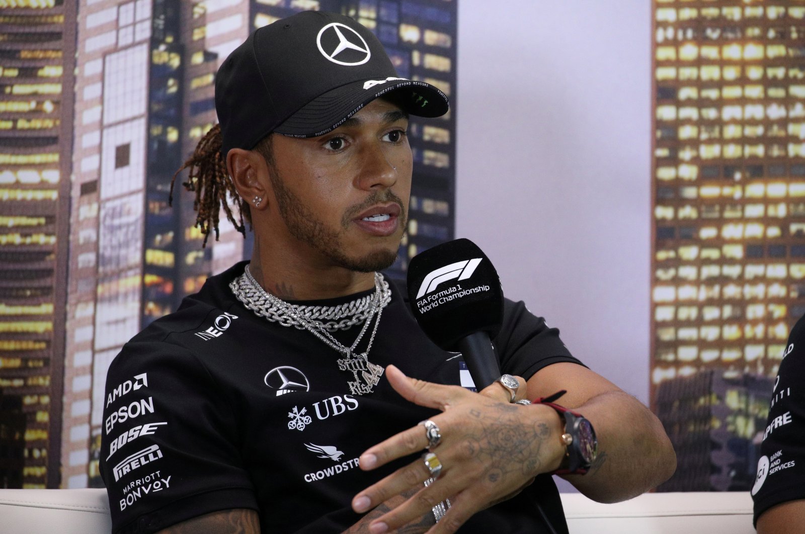 Mercedes' Lewis Hamilton during a press conference in Melbourne, Australia, March 12, 2020 (Reuters Photo)