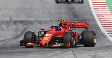 Ferrari driver Charles Leclerc of Monaco leads during the Austrian Formula One Grand Prix at the Red Bull Ring racetrack in Spielberg, Austria, June 30, 2019. (AP Photo)