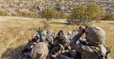 Turkish security forces conduct a counterterrorism operation in Mardin province's Derik district, Turkey, June 1, 2020. (AA Photo)