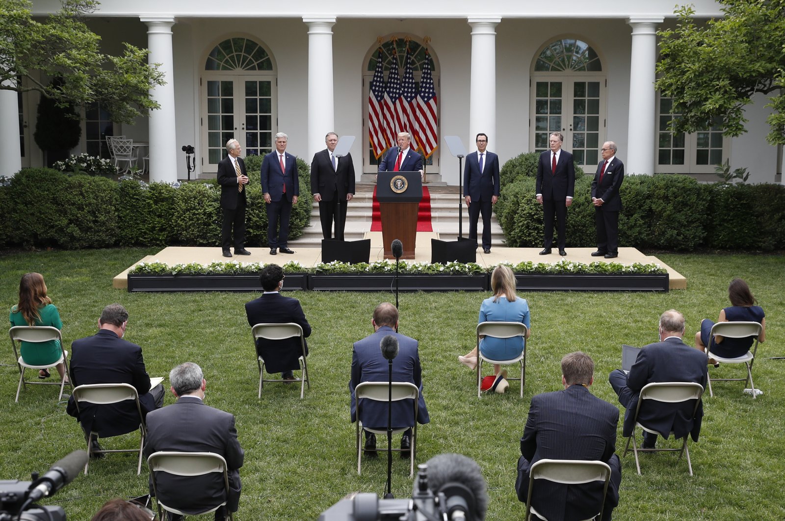U.S. President Donald Trump speaks in the Rose Garden of the White House, Washington D.C., May 29, 2020. (AP Photo)