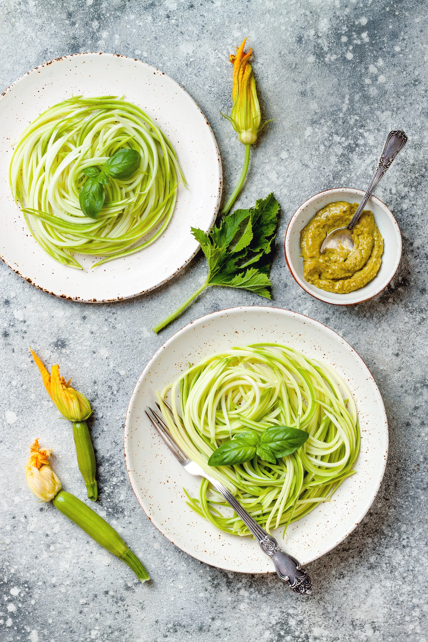Zucchini spaghetti, or zoodles, for short, is a great low-carb alternative to regular pasta. (iStock Photo)