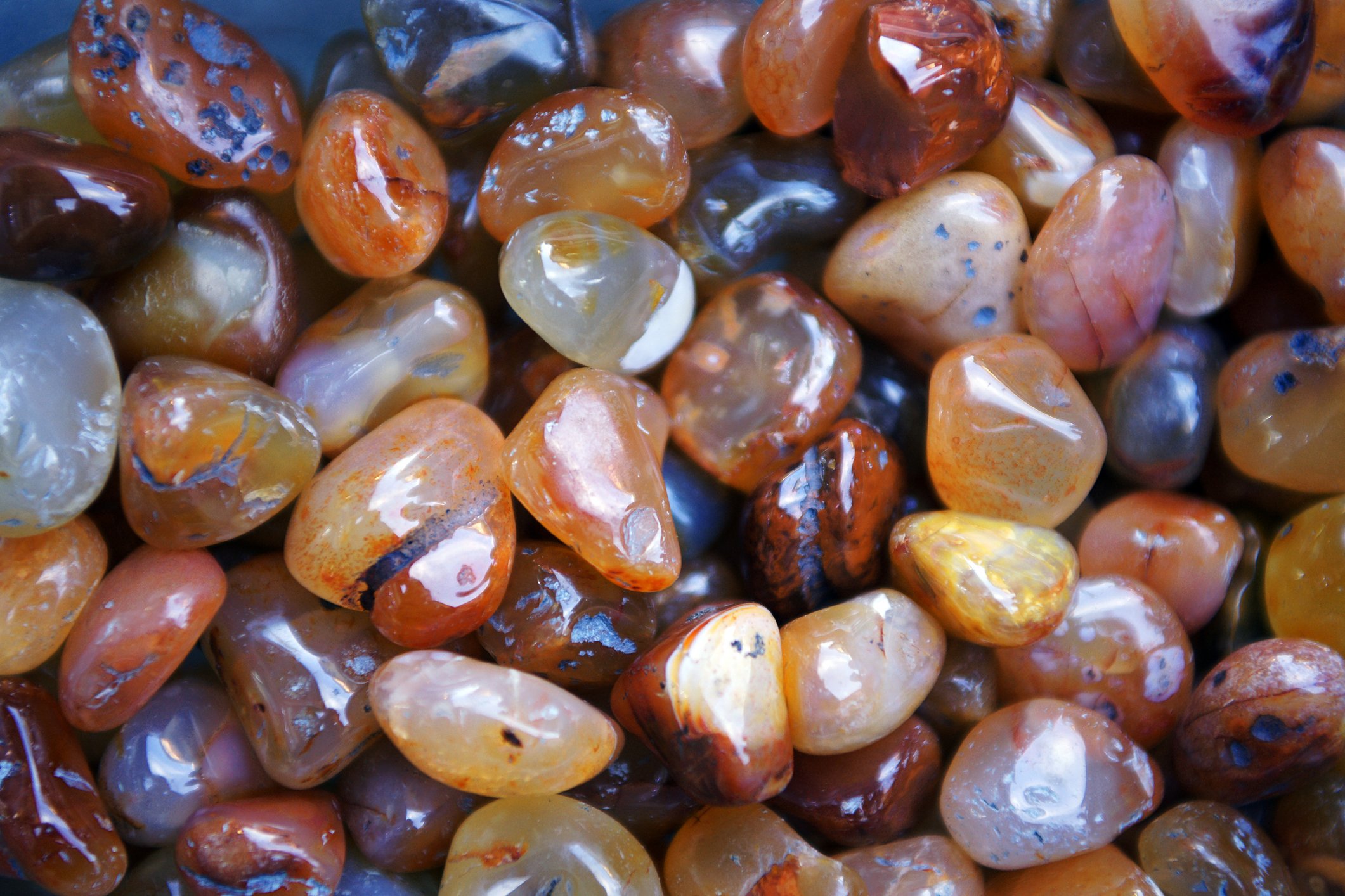 Agates, a type of translucent chalcedony, come in a wide variety of colors. (iStock Photo)
