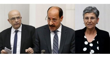Former People's Republican Party (CHP) deputy Enis Berberoğlu (L), former Peoples' Democratic Party (HDP) deputy Musa Farisoğulları (C) and former HDP deputy Leyla Güven (R) are seen in undated file photos.