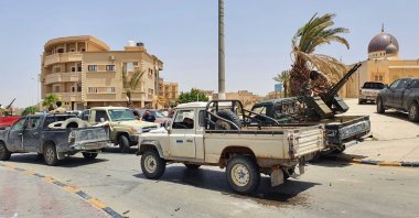 Fighters loyal to Libya's internationally recognized government celebrate after regaining control over Tarhuna city, Libya, June 5, 2020. (Anadolu Agency Photo)