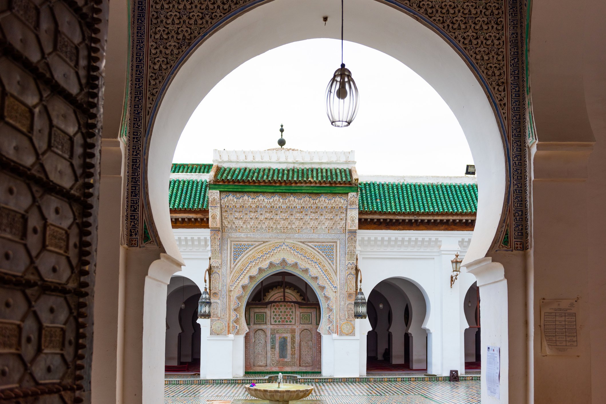 A photo shows the interior of the University of al-Qarawiyyin, the Al-Attarine Madrasa, Fez, Morocco, Nov. 12, 2019. (iStock Photo)