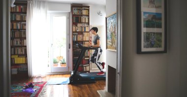 Running on a treadmill is an effective and convenient way to get a solid cardio workout at home. (iStock Photo)
