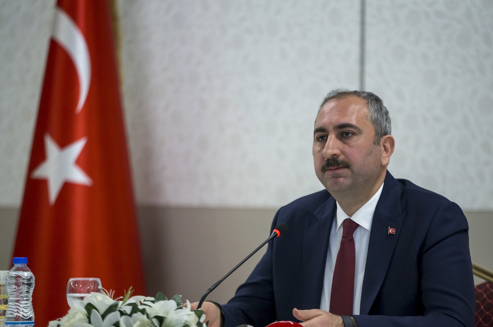 Justice Minister Abdülhamit Gül speaks to reporters in a news conference on May 4, 2020 (AA File Photo)