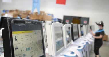 Turkish ventilators seen at an Arçelik factory in Çerkezköy district, Tekirdağ province, Turkey, April 12, 2020. (AA Photo)