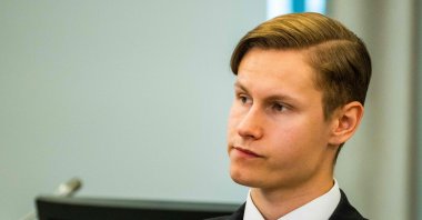 Philip Manshaus is seated in court listening to his sentencing for terrorism and homicide in the Asker and Baerum district court west of Oslo on June 11, 2020. (AFP Photo) 
