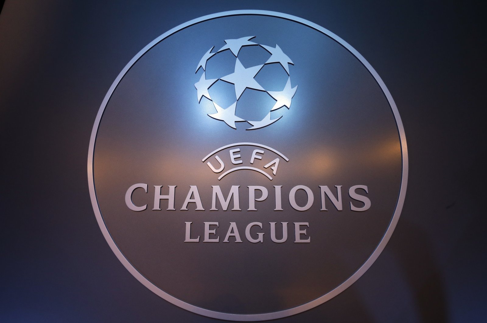 Logo of UEFA Champions League on display in Monaco. (AP Photo)