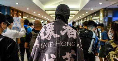 Supporters attend a pro-democracy "Lunch With You" rally in a shopping mall in Hong Kong, June 12, 2020. (AFP Photo)