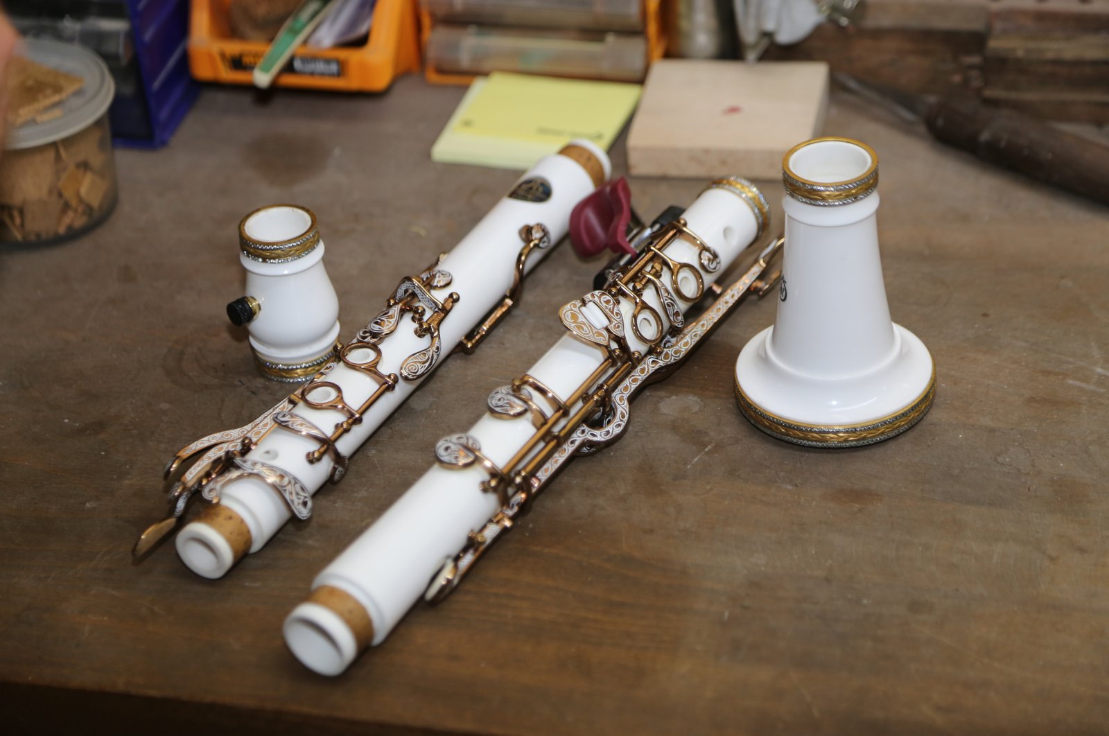 Stone clarinets are produced in the Özdemir brothers' workshop, Ordu, Tukey, June 12, 2020. (AA Photo)