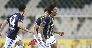 Fener's Jailson Marques celebrates scoring a goal against Kayseri in Istanbul, Turkey, June 13, 2020. (AA Photo) 