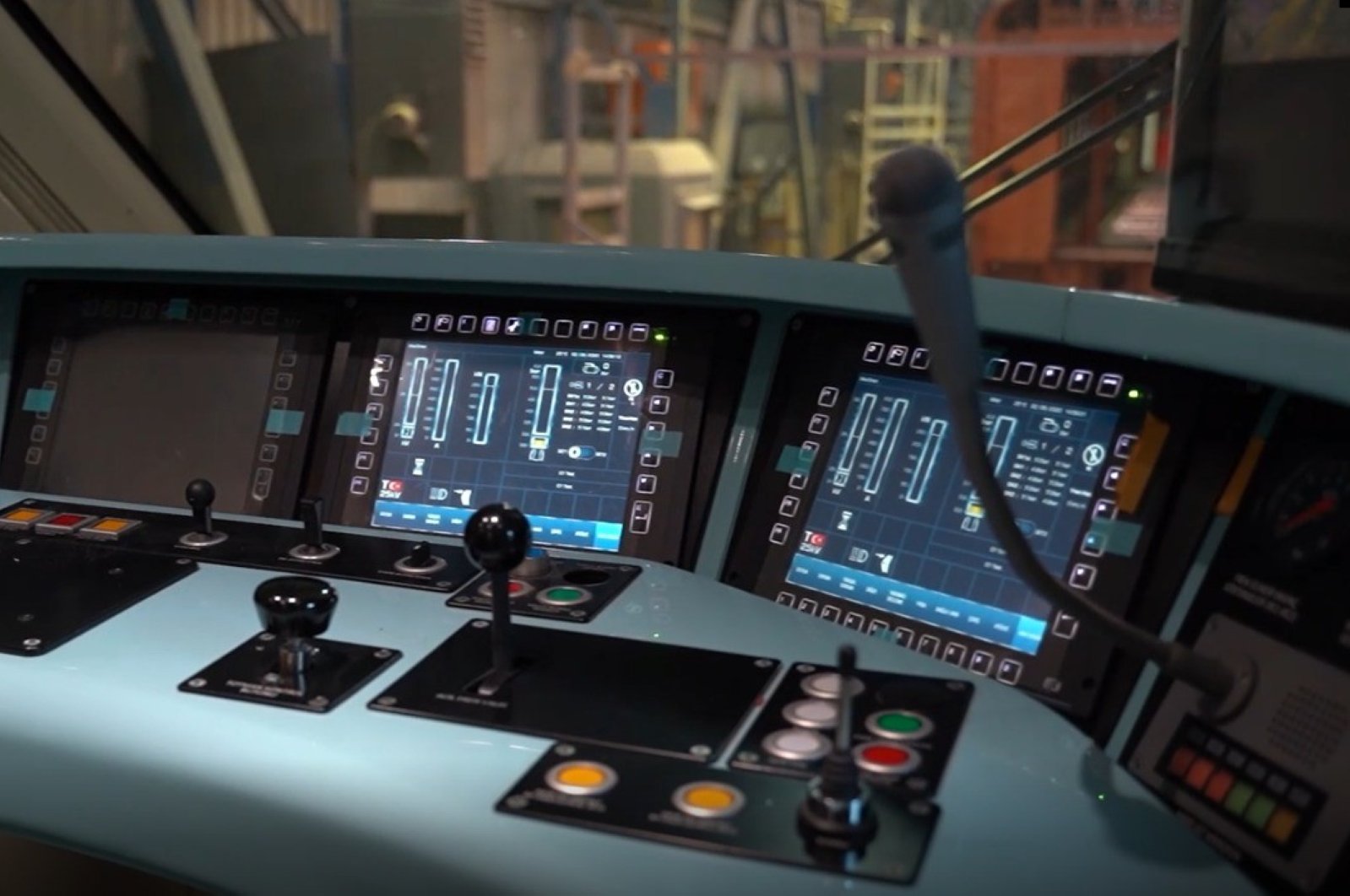 The control panel of the first Turkish-made electric train at the Turkish Wagon Industry (TUVASAS) plant in the northwestern province of Sakarya, June 15, 2020. (IHA Photo)