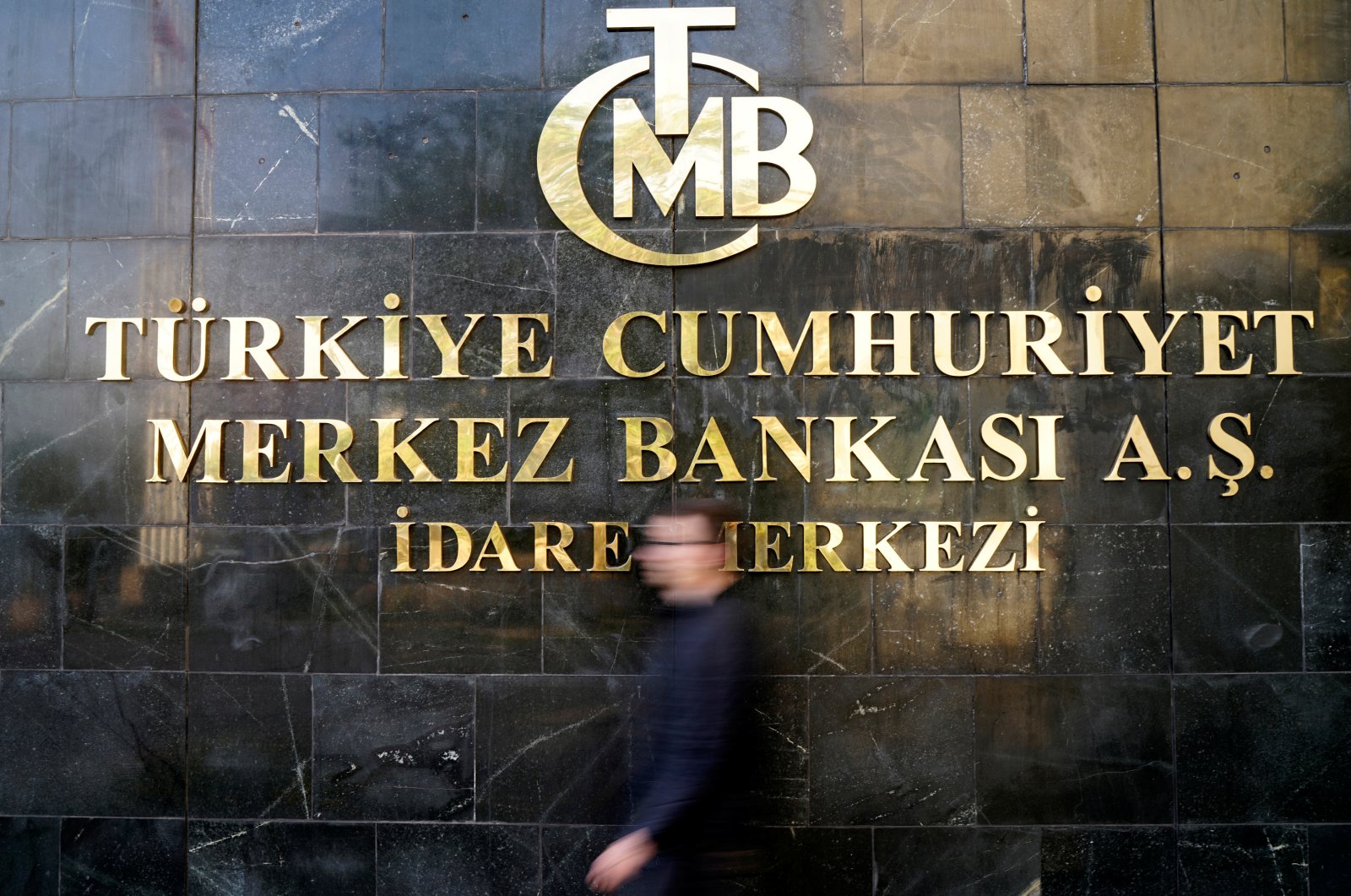 A man leaves the Central Bank of the Republic of Turkey headquarters in Ankara, Turkey, April 19, 2015. (Reuters Photo)