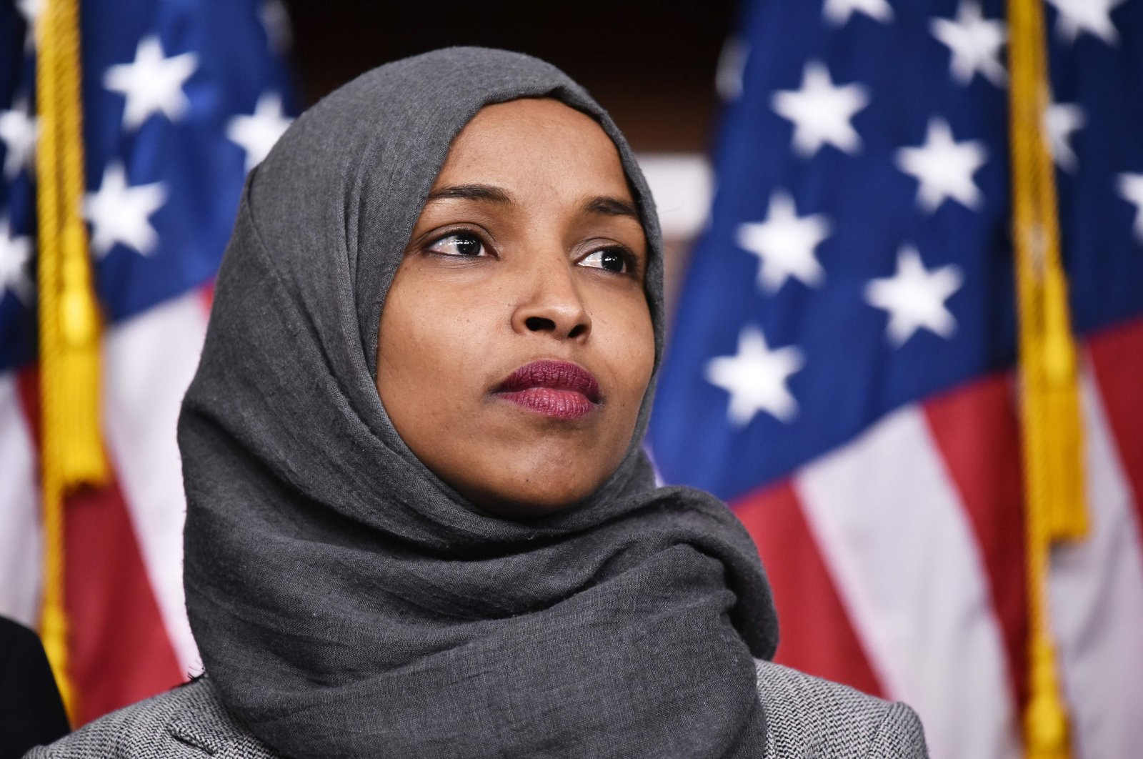 Ilhan Omar attends a press conference in the House Visitors Center at the U.S. Capitol, Washington, D.C., Nov. 30, 2018. (AFP Photo)