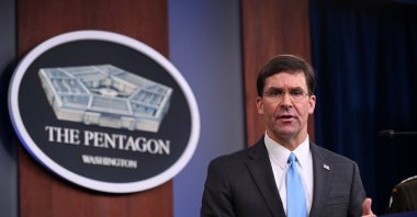 U.S. Defense Secretary Mark Esper addresses reporters during a media briefing at the Pentagon, Arlington, Virginia, Oct. 11, 2019. (REUTERS Photo)