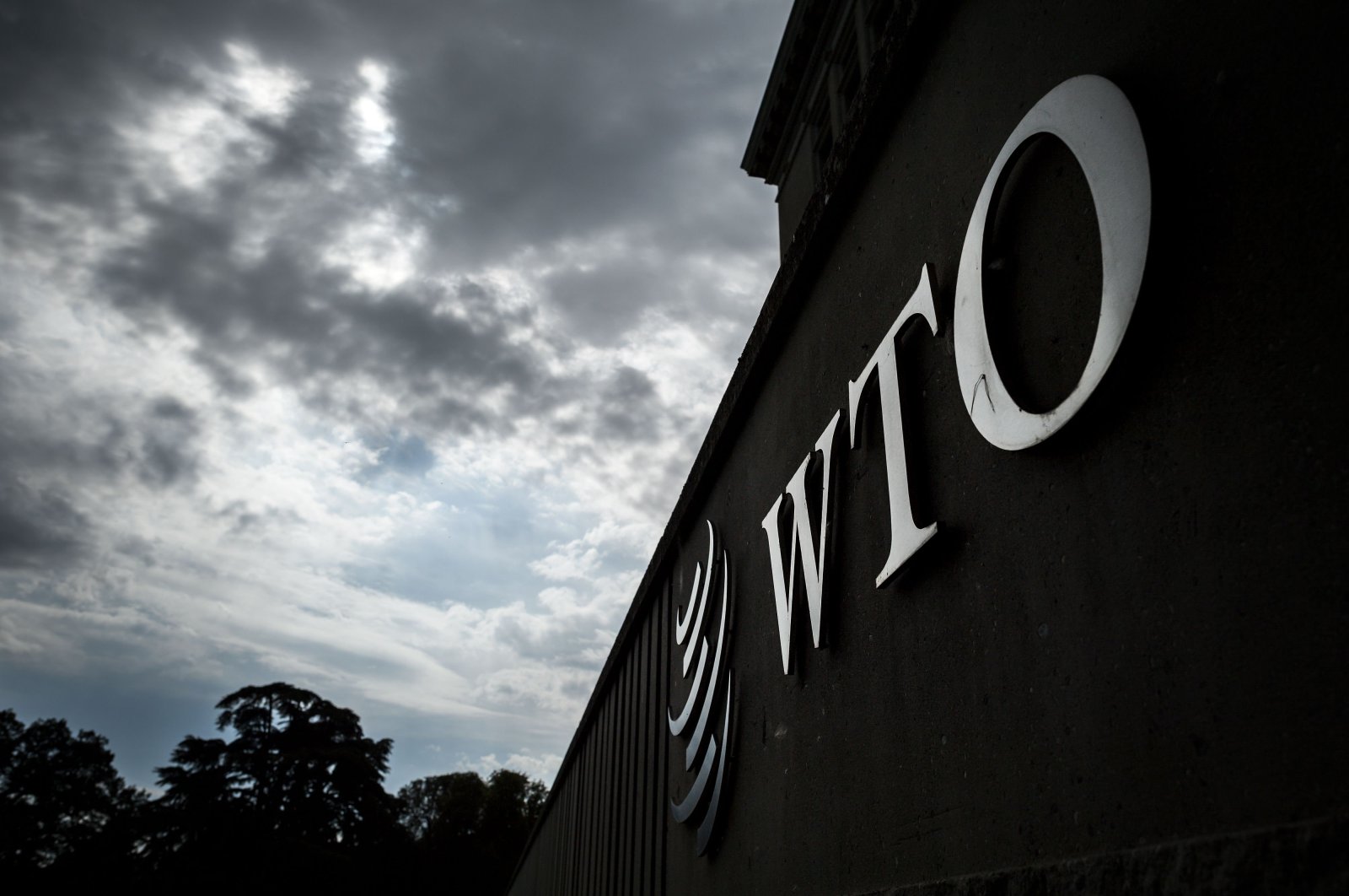 the logo of the World Trade Organization (WTO) as seen at their headquarters, Geneva, Switzerland. (AFP Photo)