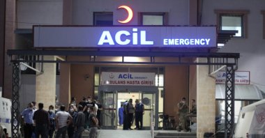 Workers brought to Şırnak State Hospital after PKK terrorists detonate a roadside bomb in the Silopi district on Wednesday, June 18, 2020 (DHA Photo)