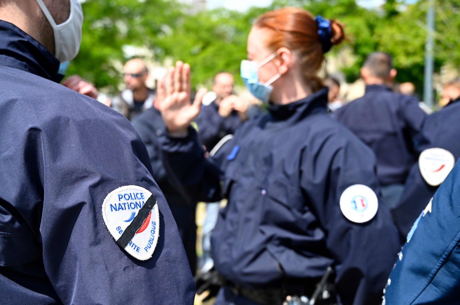 Police officers gather next to the Rennes' prefecture during a protest called by several unions against French Interior Minister's announcements following demonstrations against police brutality and racism in France, June 12, 2020. (AFP Photo)