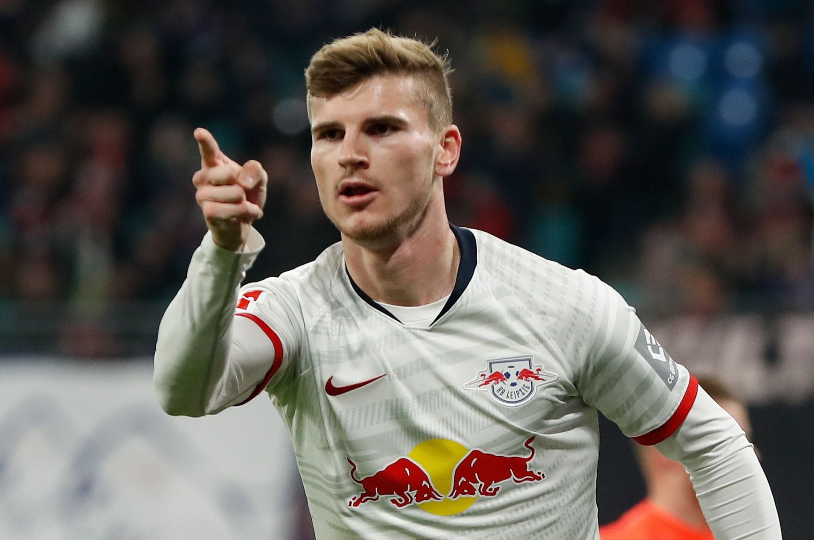 Timo Werner reacts during a Bundesliga match in Leipzig, Germany Nov. 23, 2019. (AFP Photo)