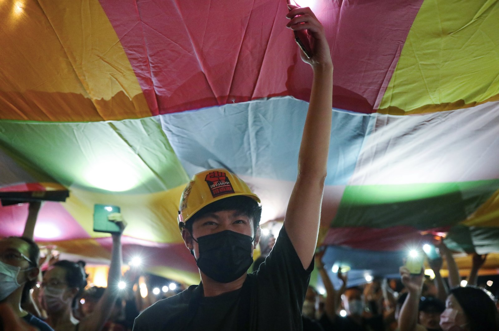 Supporters of the Hong Kong anti-government movement gather at Liberty Square in Taipei, Taiwan, June 13, 2020. (Reuters Photo)