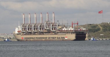 Karadeniz Holding's powership, Zeynep Sultan, seen in Tuzla, Istanbul, before sailing to Indonesia to meet the country's energy needs, Oct. 31, 2015. 