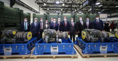 Officials attend the testing ceremony of the country's first domestically designed medium-range missile engine in central Eskişehir province, Turkey, June 19, 2020. (AA Photo)