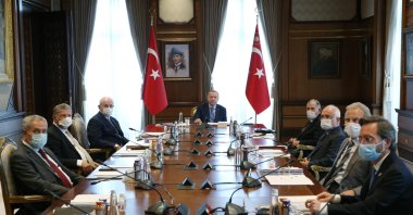 President Recep Tayyip Erdoğan heads a High Advisory Board meeting at the Presidential Complex in Ankara, June 16, 2020. (AA Photo)