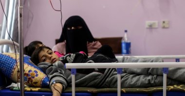 Palestinian children suffering from cancer receive treatment at a hospital, Gaza City, Feb. 13, 2018.