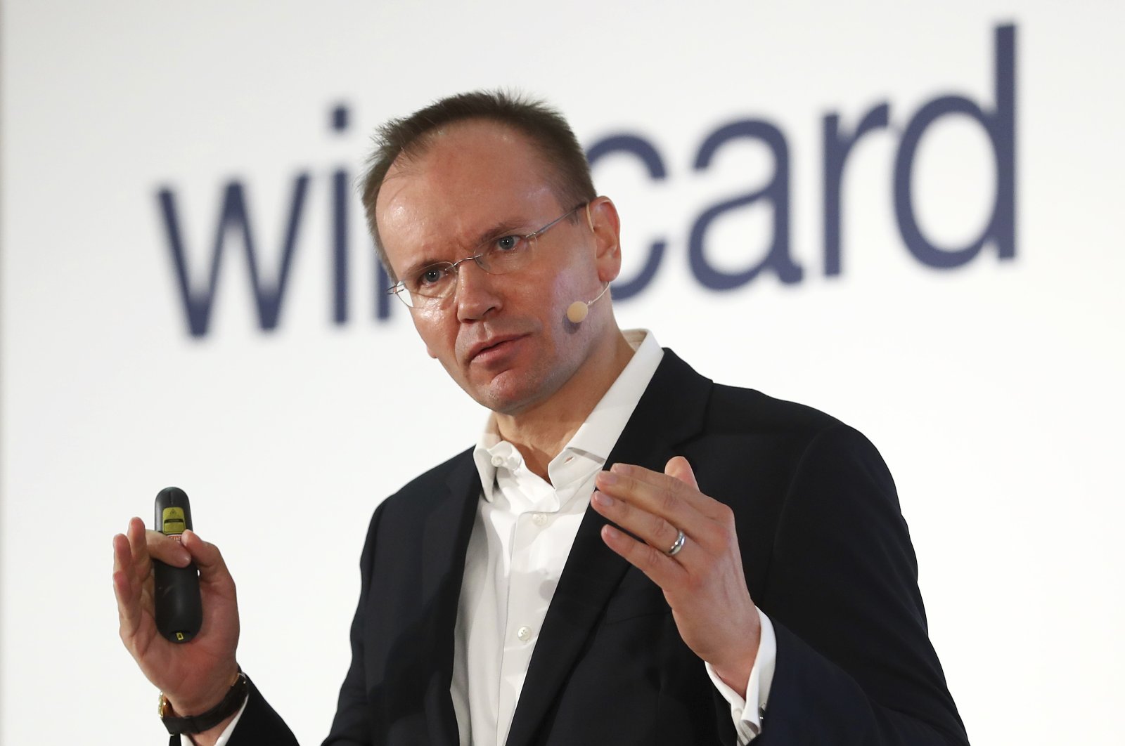 Markus Braun, CEO of financial services company Wirecard, attends the earnings press conference in Munich, Germany, April 25, 2019. (AP Photo)