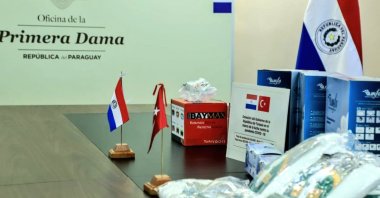 Turkey sent a medical aid package worth $1.4 million (TL 9.6 million) to Paraguay, June 23, 2020. (AA)