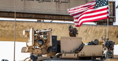 A U.S. soldier mans a turret in an armoured vehicle, Rumaylan in Syria's northeastern Hasakeh province, Nov. 6, 2019. (AFP Photo)