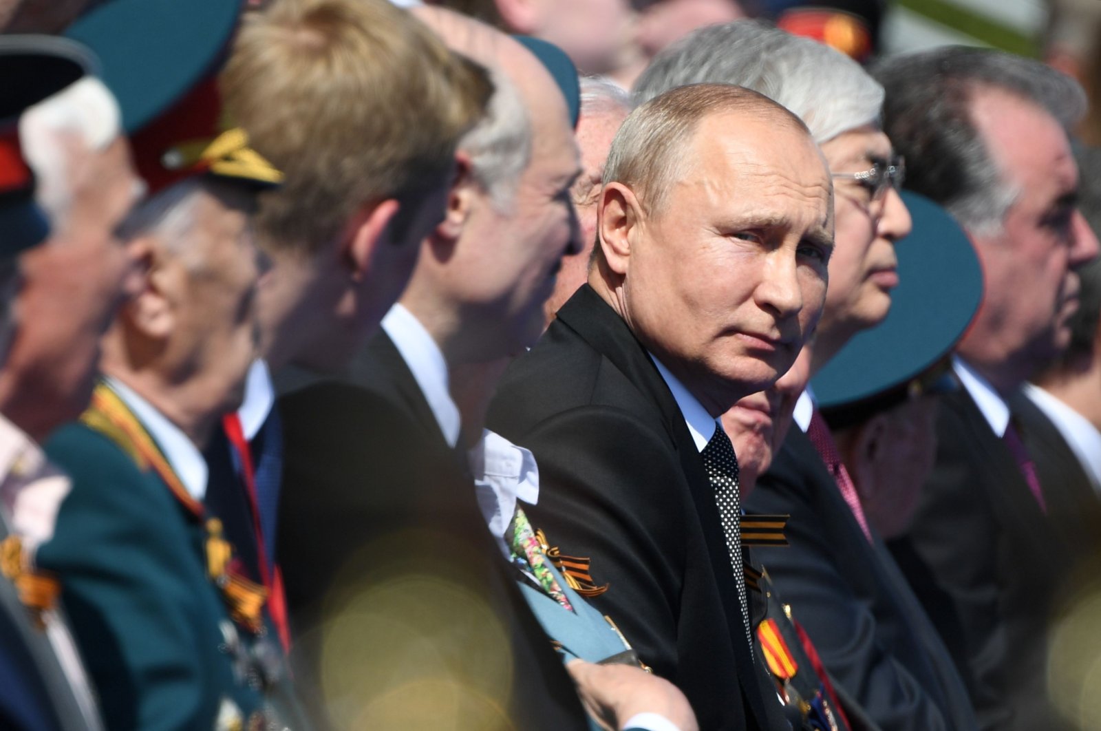 Russian President Vladimir Putin prior to a military parade, which marks the 75th anniversary of the Soviet victory over Nazi Germany in World War II, at Red Square in Moscow, June 24, 2020. (AFP Photo)