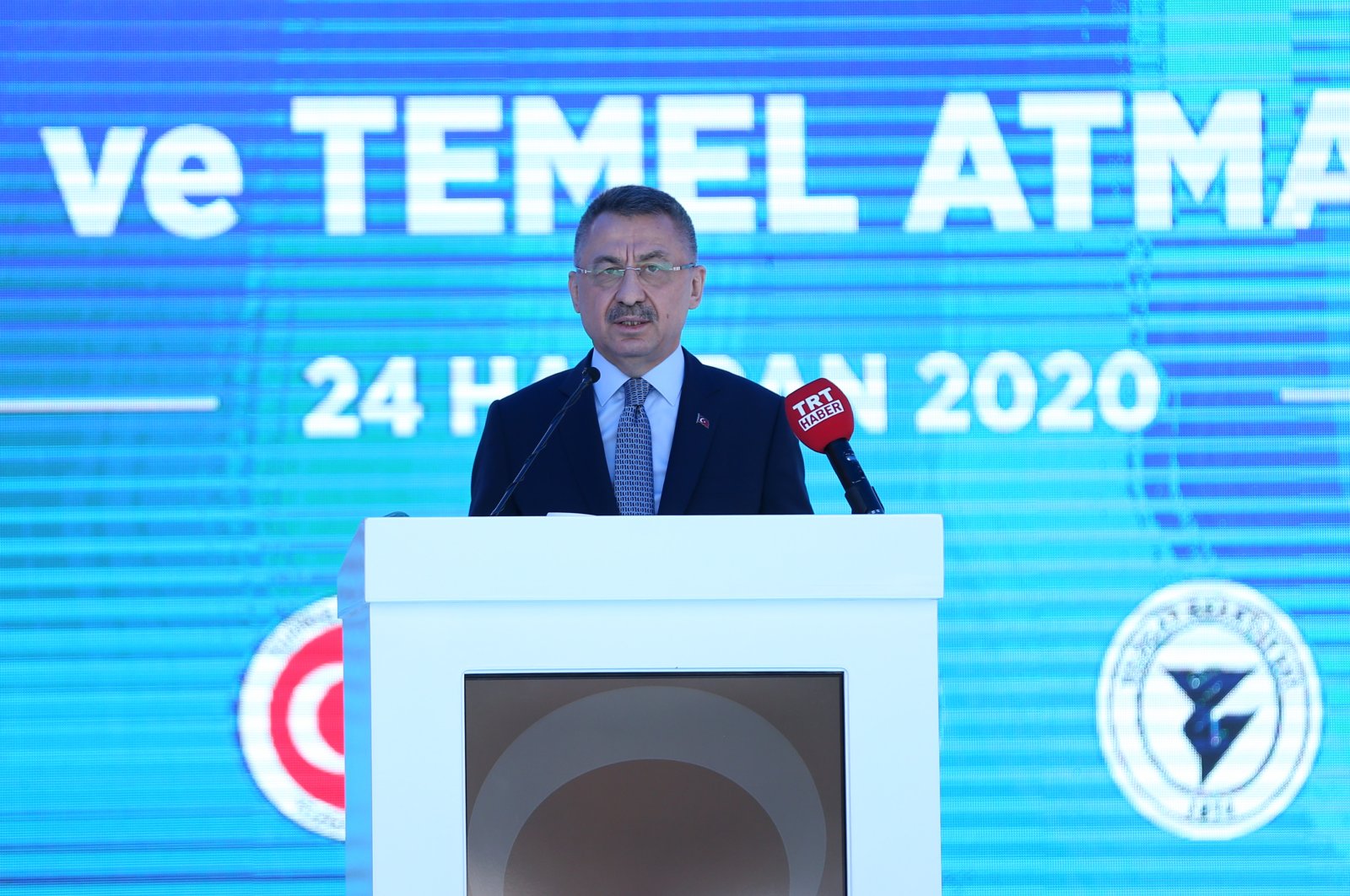 Vice President Fuat Oktay speaks during an inauguration ceremony in central Turkey's Yozgat, June 24, 2020. (AA Photo)