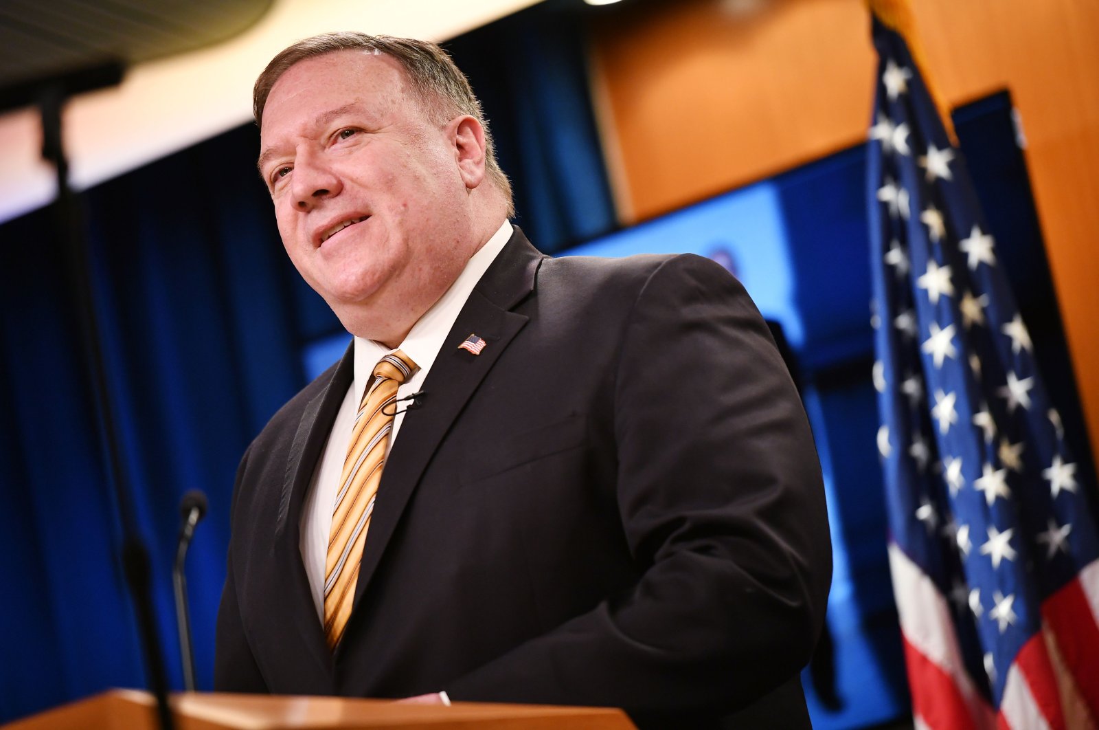 US Secretary of State Mike Pompeo speaks during a press conference at the State Department in Washington, DC on June 24, 2020. (AFP Photo)