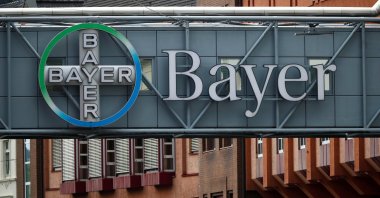 A bridge is decorated with the logo of a Bayer AG, a German pharmaceutical and chemical maker in Wuppertal, Germany, Aug. 9, 2019. (Reuters Photo)