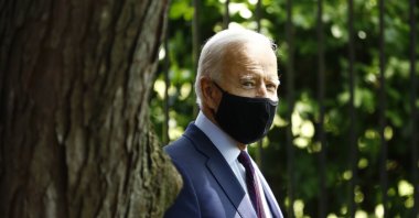 Democratic presidential candidate, former Vice President Joe Biden arrives to speak with families who have benefited from the Affordable Care Act, in Lancaster, Pa, June 25, 2020. (AP)