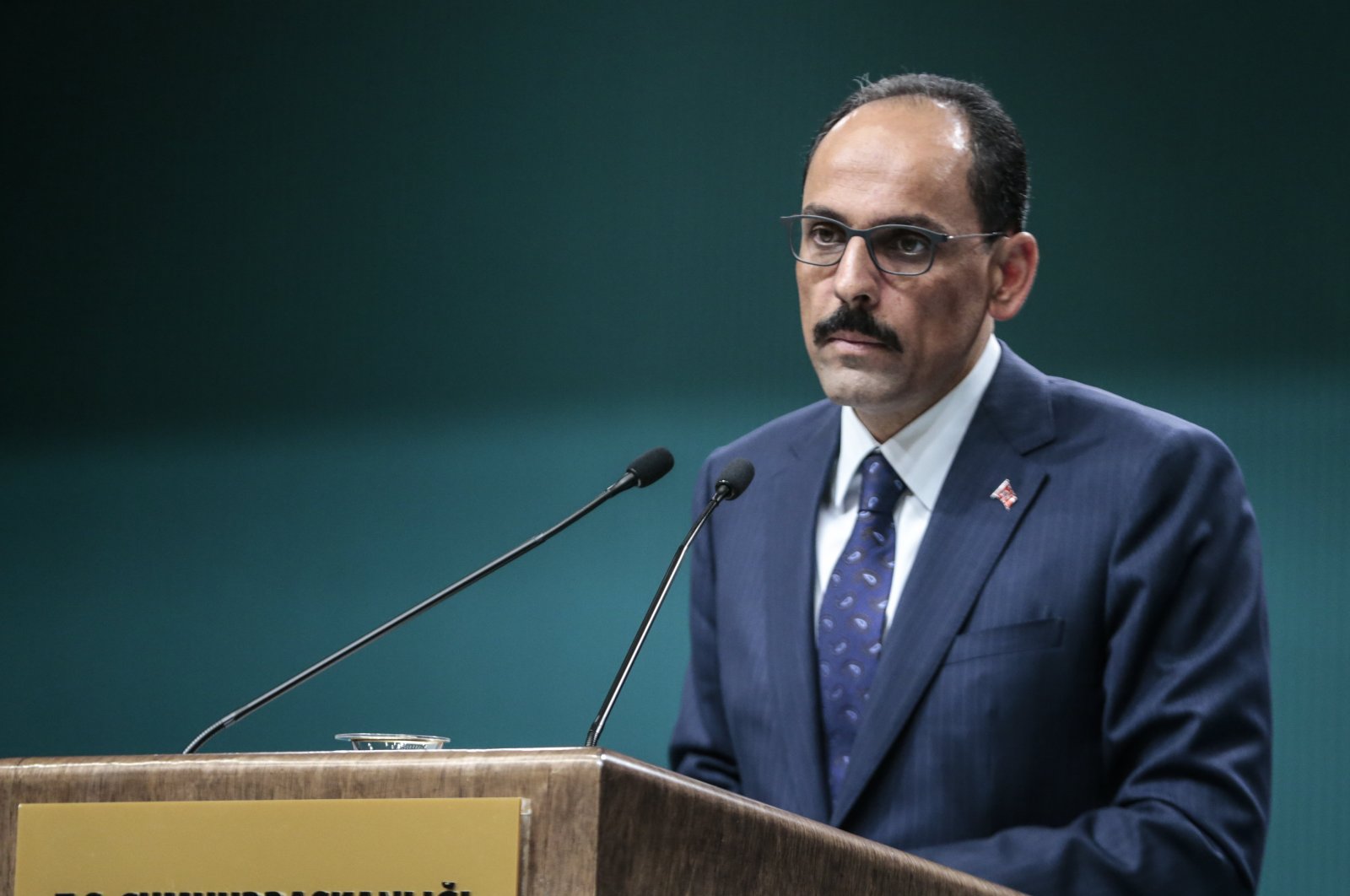 Presidential Spokesperson Ibrahim Kalın speaking at a press conference, June 17, 2019 (AA Photo)