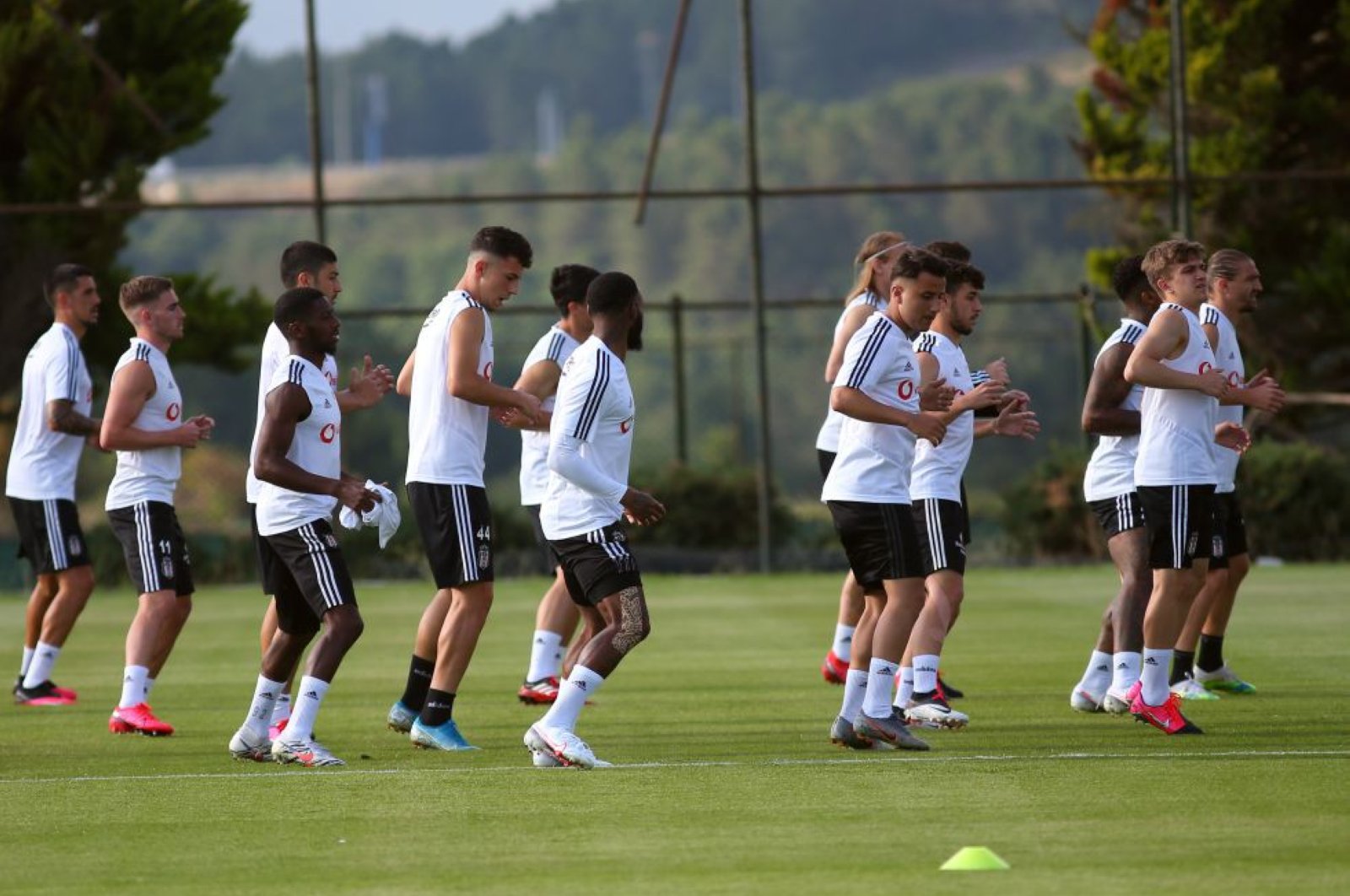 Beşiktaş players during a training session in Nevzat Demir facilities in Istanbul, Turkey, June 25, 2020. (DHA Photo)