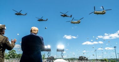 U.S. President Donald Trump attends a graduation ceremony for the U.S. Military Academy at West Point, New York, June 13, 2020. (Reuters Photo)