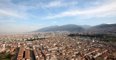 An aerial view of a residental area in northwestern Turkey's Bursa province, Dec. 24, 2019. (IHA Photo)