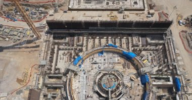 Construction work continues at Akkuyu Nuclear Power Plant (NGS) in the Gülnar district of southern Turkey's Mersin province, June 26, 2020. (Photo by Energy and Natural Resources Ministry via AA)