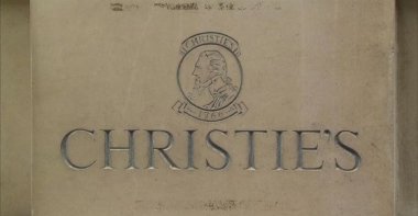 The logo of Christie's is seen on a sign in this undated photo. (Reuters Photo)