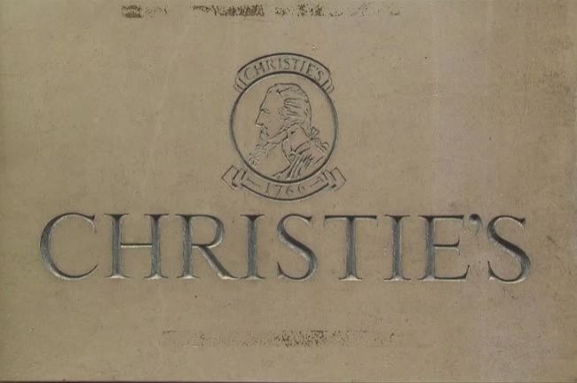 The logo of Christie's is seen on a sign in this undated photo. (Reuters Photo)